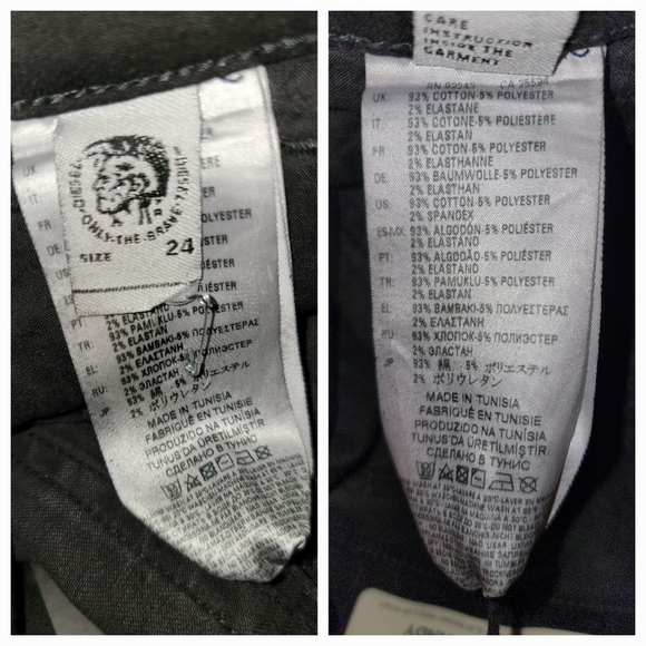 Diesel jeans SLANDY black creased Crinkled Coated scratched look skinny 096DE - Picture 14 of 16